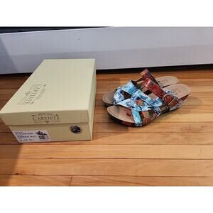 L'ARTISTE DAMOUR Wedge Sandals Multicolor Hobo Leather Sz EU 39 US 8.5